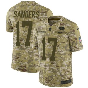 Impressive 49ers #17 Emmanuel Sanders Camo Men's Stitched NFL Limited 2018 Salute To Service Jersey
