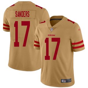 Finest 49ers #17 Emmanuel Sanders Gold Men's Stitched NFL Limited Inverted Legend Jersey