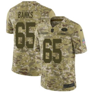 Delightful 49ers #65 Aaron Banks Camo Men's Stitched NFL Limited 2018 Salute To Service Jersey
