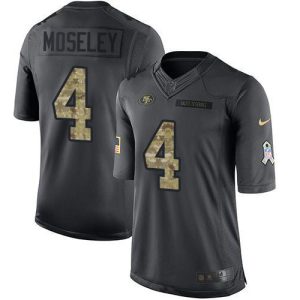 Impressive 49ers #4 Emmanuel Moseley Black Men's Stitched NFL Limited 2016 Salute To Service Jersey