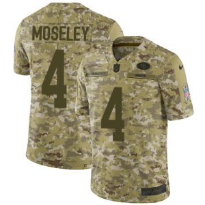 Outstanding 49ers #4 Emmanuel Moseley Camo Men's Stitched NFL Limited 2018 Salute To Service Jersey