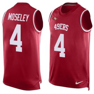 Superb 49ers #4 Emmanuel Moseley Red Team Color Men's Stitched NFL Limited Tank Top Jersey