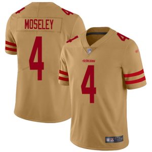 Premium 49ers #4 Emmanuel Moseley Gold Men's Stitched NFL Limited Inverted Legend Jersey