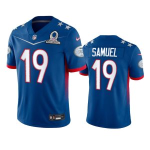 Finest 49ers #19 Deebo Samuel Men's NFL 2022 NFC Pro Bowl Game Jersey Royal