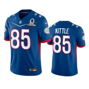 Fantastic 49ers #85 George Kittle Men's NFL 2022 NFC Pro Bowl Game Jersey Royal