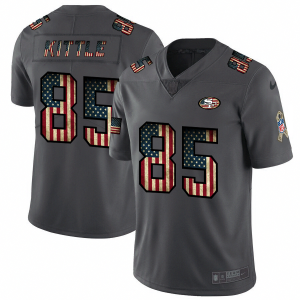 Fantastic San Francisco 49ers #85 George Kittle 2018 Salute to Service Retro USA Flag Limited NFL Jersey