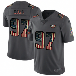 Fantastic San Francisco 49ers #97 Nick Bosa 2018 Salute to Service Retro USA Flag Limited NFL Jersey
