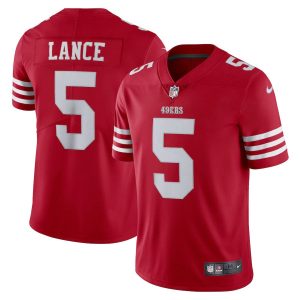 Fantastic San Francisco 49ers #5 Trey Lance Scarlet Men's 2022-23 Limited Stitched NFL Vapor Untouchable Jersey