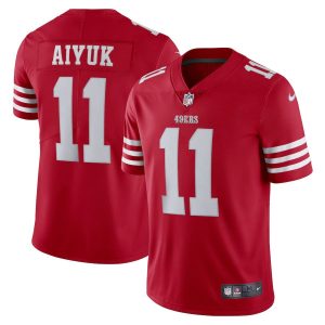 High - quality San Francisco 49ers #11 Brandon Aiyuk Scarlet Men's 2022-23 Limited Stitched NFL Vapor Untouchable Jersey