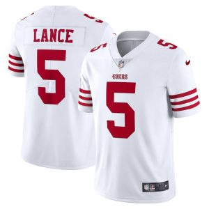 Fantastic San Francisco 49ers #5 Trey Lance White Men's 2022-23 Limited Stitched NFL Vapor Untouchable Jersey