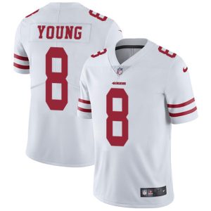 Outstanding 49ers #8 Steve Young White Men's Stitched NFL Vapor Untouchable Limited Jersey