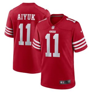 High - quality San Francisco 49ers #11 Brandon Aiyuk Men's 2022 Player Game Jersey - Scarlet