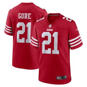 Amazing San Francisco 49ers #21 Frank Gore Men's 2022 Player Game Jersey - Scarlet