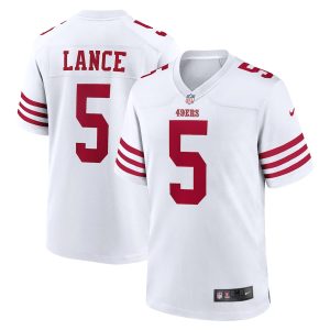 Amazing San Francisco 49ers #5 Trey Lance Men's 2022 Player Game Jersey - White