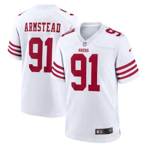 Outstanding San Francisco 49ers #91 Arik Armstead Men's 2022 Player Game Jersey - White