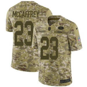 Impressive 49ers #23 Christian McCaffrey Camo Men's Stitched NFL Limited 2018 Salute To Service Jersey