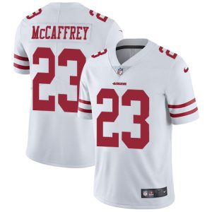 Superb 49ers #23 Christian McCaffrey White Men's Stitched NFL Vapor Untouchable Limited Jersey