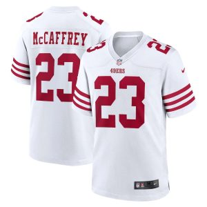 Finest San Francisco 49ers #23 Christian McCaffrey Men's 2022 Player Game Jersey - White