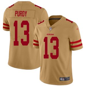 Finest San Francisco 49ers #13 Brock Purdy Gold Men's Stitched NFL Limited Inverted Legend Jersey