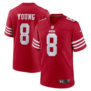 Finest San Francisco 49ers #8 Steve Young Men's 2022 Player Game Jersey - Scarlet