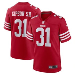 Finest San Francisco 49ers #31 Tashaun Gipson Sr Men's 2022 Player Game Jersey - Scarlet