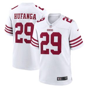 Outstanding San Francisco 49ers #29 Talanoa Hufanga Men's 2022 Player Game Jersey - White