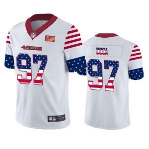 Premium San Francisco 49ers #97 Nick Bosa White Men's Team Logo USA Flag Vapor Untouchable Limited NFL Jersey