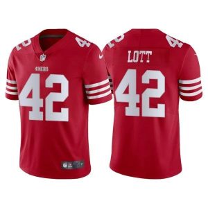 Fantastic San Francisco 49ers #42 Ronnie Lott Scarlet Men's 2022-23 Limited Stitched NFL Vapor Untouchable Jersey
