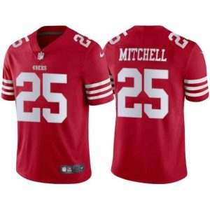 Fantastic San Francisco 49ers #25 Elijah Mitchell Scarlet Men's 2022-23 Limited Stitched NFL Vapor Untouchable Jersey