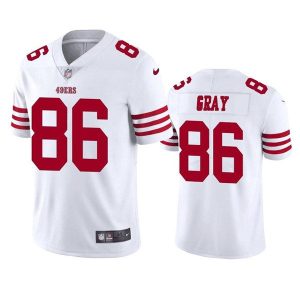 Impressive San Francisco 49ers #86 Danny Gray Whiite Men's 2022-25 Limited Stitched NFL Vapor Untouchable Jersey