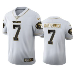 Outstanding San Francisco 49ers #7 Colin Kaepernick Men's White Golden Edition Vapor Limited NFL 100 Jersey