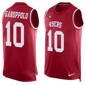 Impressive 49ers #10 Jimmy Garoppolo Red Team Color Men's Stitched NFL Limited Tank Top Jersey