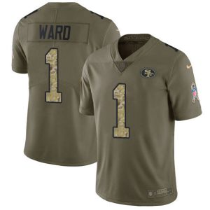 Fantastic 49ers #1 Jimmie Ward Olive/Camo Men's Stitched NFL Limited 2017 Salute To Service Jersey