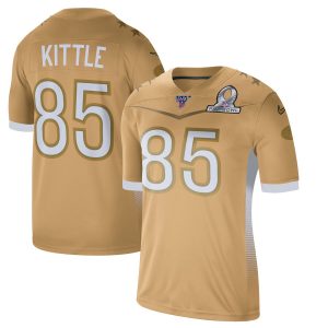 Impressive San Francisco 49ers #85 George Kittle Men's 2020 NFC Pro Bowl Game Jersey Gold