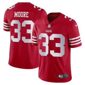 Finest San Francisco 49ers #33 Tarvarius Moore White Men's 2022-23 Limited Stitched NFL Vapor Untouchable Jersey