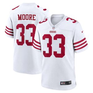 Amazing San Francisco 49ers #33 Tarvarius Moore Men's 2022 Player Game Jersey - White