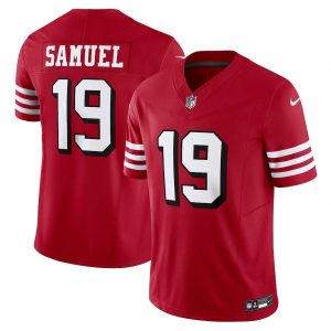 Superb San Francisco 49ers #19 Deebo Samuel Men's Scarlet Vapor F.U.S.E. Limited Jersey Alternate