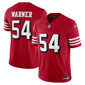 Finest San Francisco 49ers #54 Fred Warner Men's Scarlet Vapor F.U.S.E. Limited Jersey Alternate