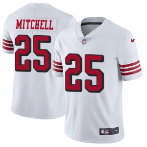 Exceptional 49ers #25 Elijah Mitchell White Rush Men's Stitched NFL Vapor Untouchable Limited Jersey