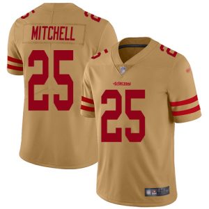 Exceptional 49ers #25 Elijah Mitchell Gold Men's Stitched NFL Limited Inverted Legend Jersey