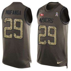 Amazing 49ers #29 Talanoa Hufanga Green Men's Stitched NFL Limited Salute To Service Tank Top Jersey