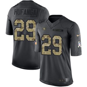 Outstanding 49ers #29 Talanoa Hufanga Black Men's Stitched NFL Limited 2016 Salute to Service Jersey