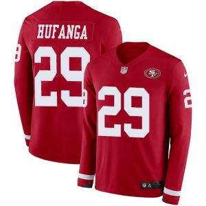 Amazing 49ers #29 Talanoa Hufanga Red Team Color Men's Stitched NFL Limited Therma Long Sleeve Jersey