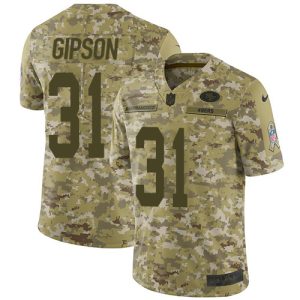 Outstanding 49ers #31 Tashaun Gipson Camo Men's Stitched NFL Limited 2018 Salute To Service Jersey