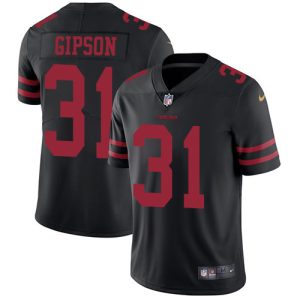 Premium 49ers #31 Tashaun Gipson Black Alternate Men's Stitched NFL Vapor Untouchable Limited Jersey