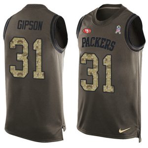 Outstanding 49ers #31 Tashaun Gipson Green Men's Stitched NFL Limited Salute To Service Tank Top Jersey