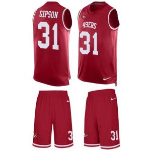 Outstanding 49ers #31 Tashaun Gipson Red Team Color Men's Stitched NFL Limited Tank Top Suit Jersey