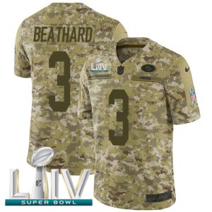 Finest 49ers #3 C.J. Beathard Camo Super Bowl LIV 2020 Men's Stitched NFL Limited 2018 Salute To Service Jersey