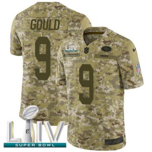 Superb 49ers #9 Robbie Gould Camo Super Bowl LIV 2020 Men's Stitched NFL Limited 2018 Salute To Service Jersey