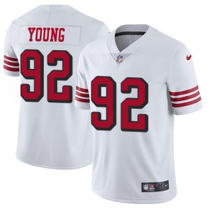 Impressive 49ers #92 Chase Young White Rush Men's Stitched NFL Vapor Untouchable Limited Jersey